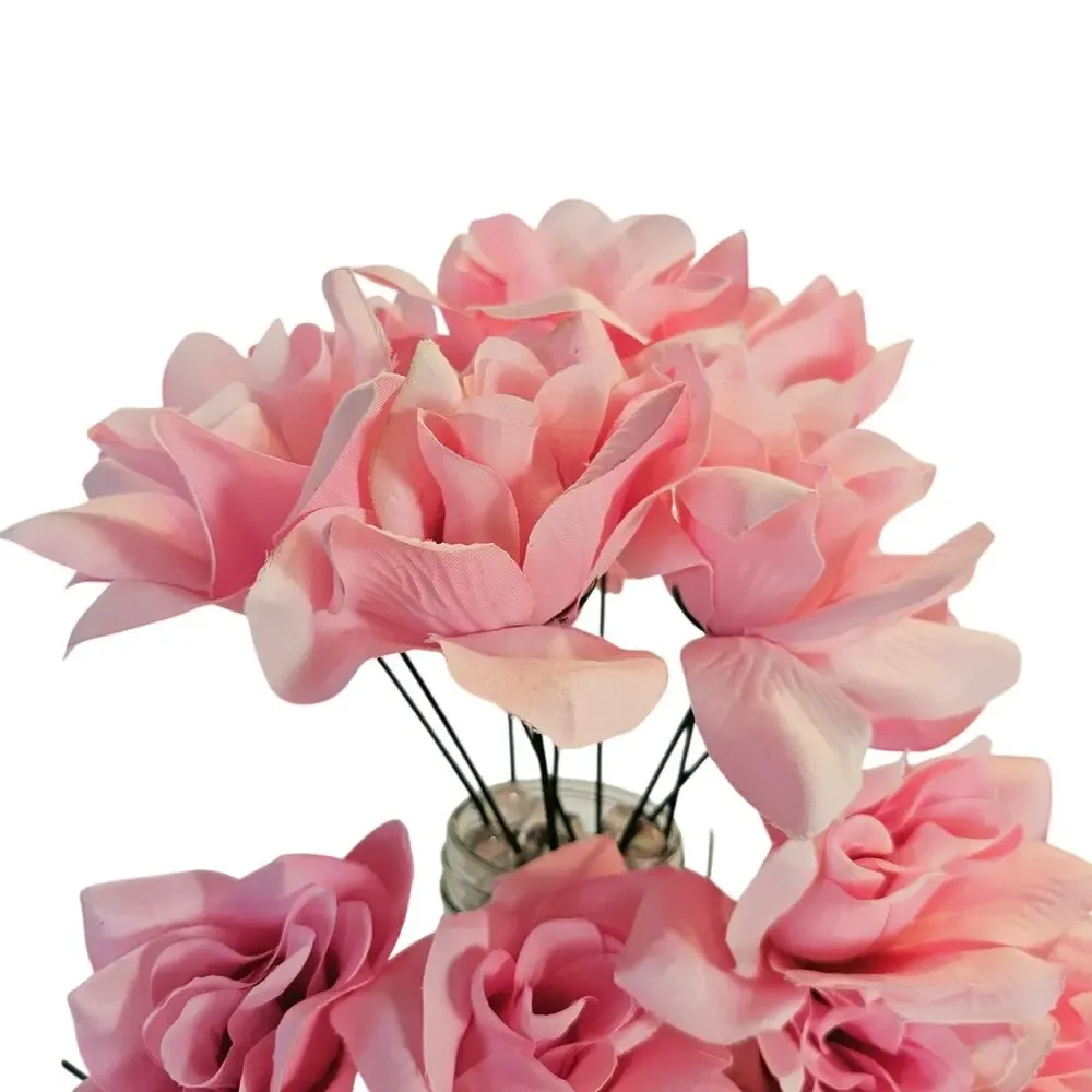 Pink Artificial Rose Stems 30pc Flowers Wedding Floral Decor Craft Supply Lot